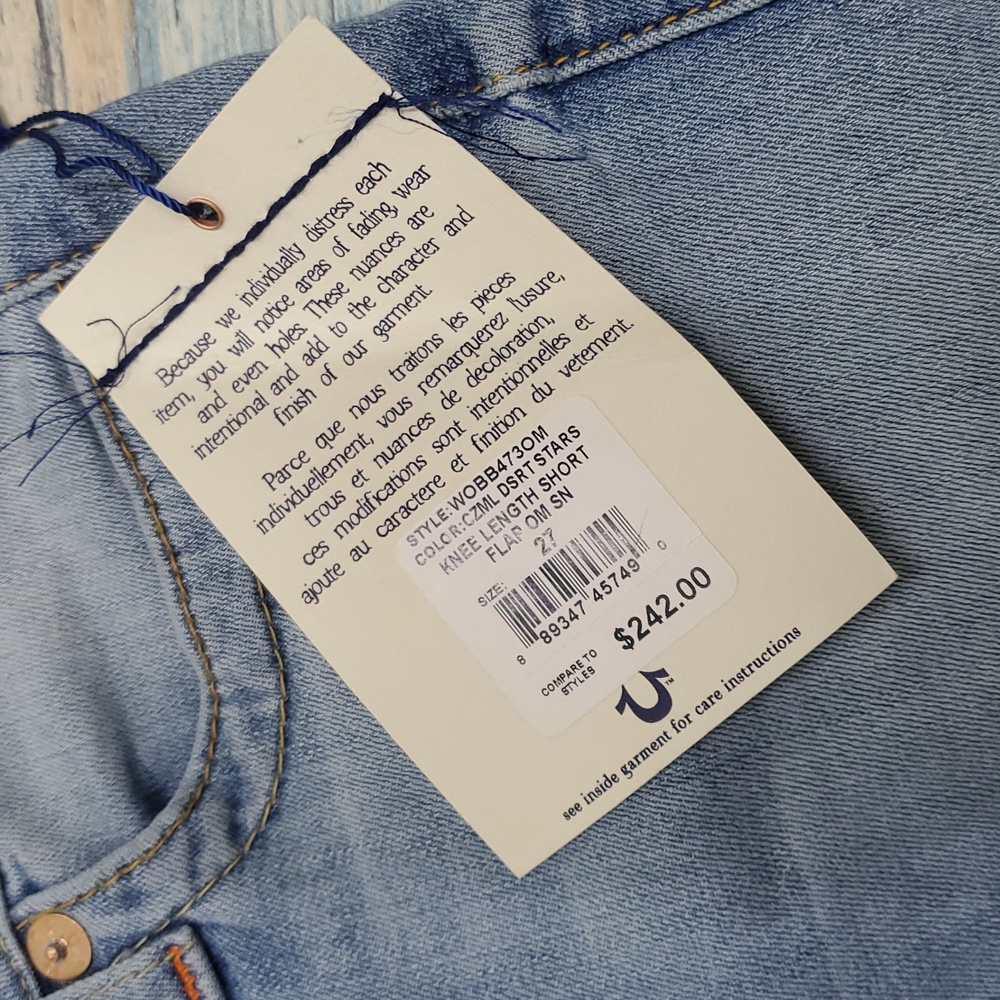 True Religion Light Wash Denim Shorts - Picture 2 of 11